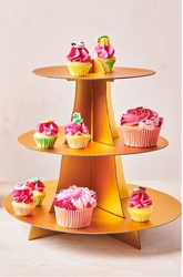 Stojan na cupcakes / muffiny - Zlatý